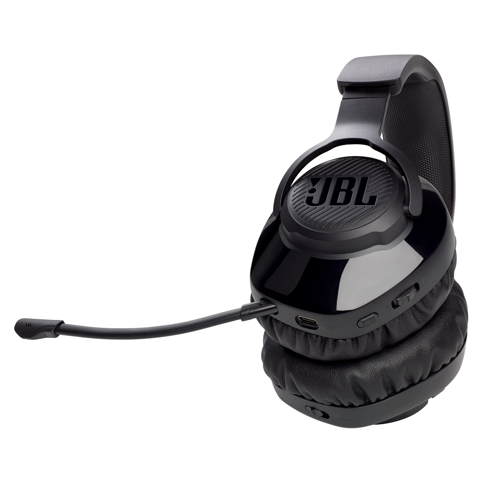 JBL Quantum 350 Wireless - Black - Wireless PC gaming headset with detachable boom mic - Detailshot 2